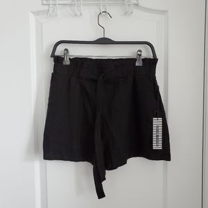 BNWT Linen-Blend Paper Bag Shorts
